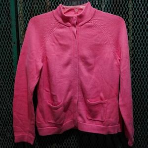 Pink Womens Zip Up Sweater